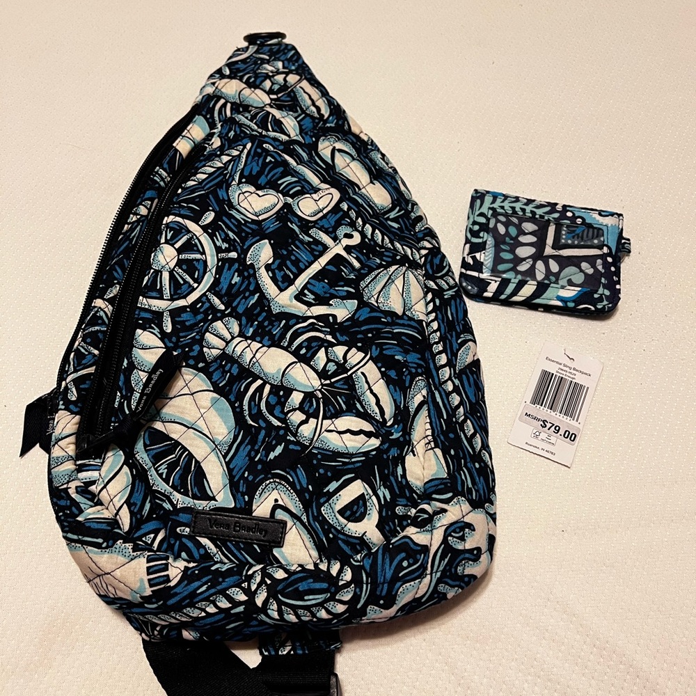 Vera Bradley sling backpack and wallet new